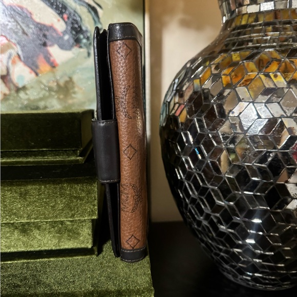 MCM Cognac and Black Leather Wallet - Picture 3 of 9